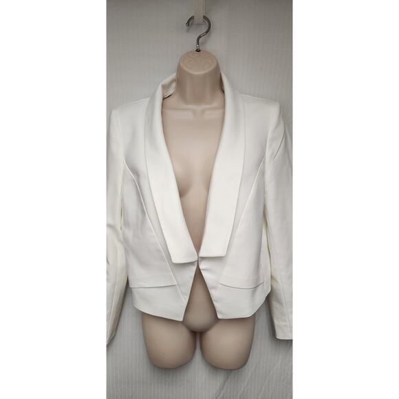 Antonio Melani Off White Single Breasted Blazer Jacket Open Front Long Sleeves 8 - Picture 3 of 9